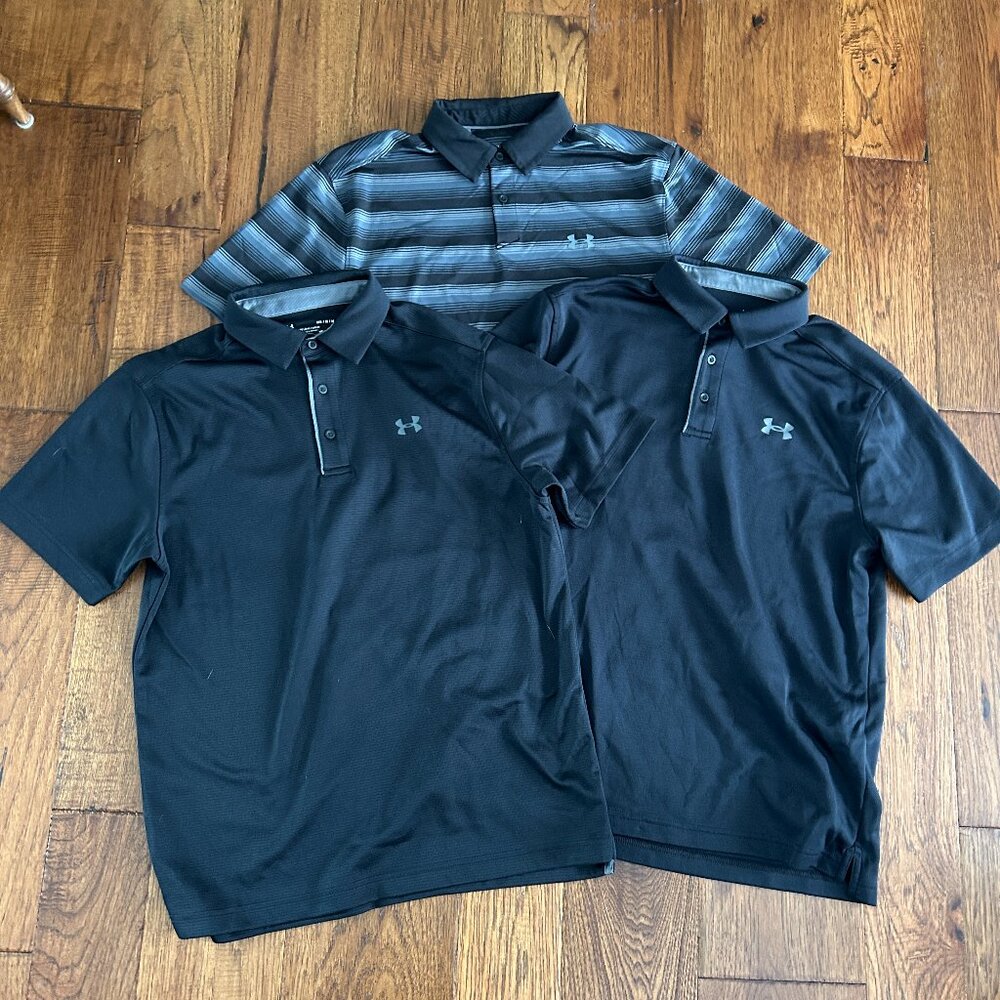 Under Armour Heatgear Men's Golf Polo Shirt Bundle - Size Medium